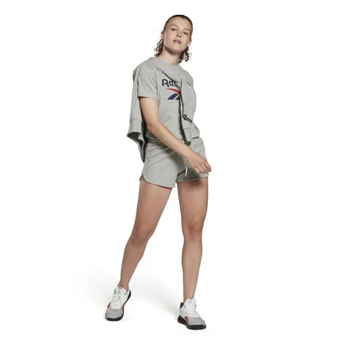 Shorts Womens Reebok Identity French Terry Shorts Medium Grey Heather