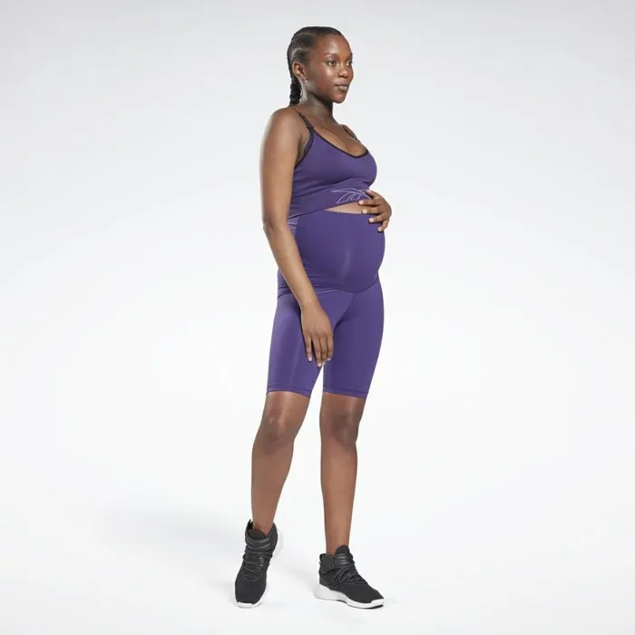 Shorts Womens Reebok Maternity Bike Shorts Dark Orchid