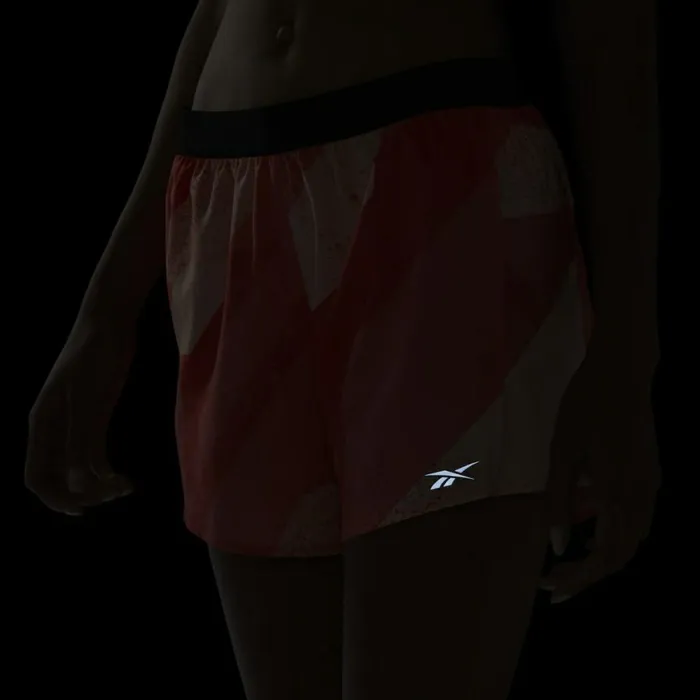 Shorts Womens Reebok Run Essentials Allover Print Shorts Twisted Coral