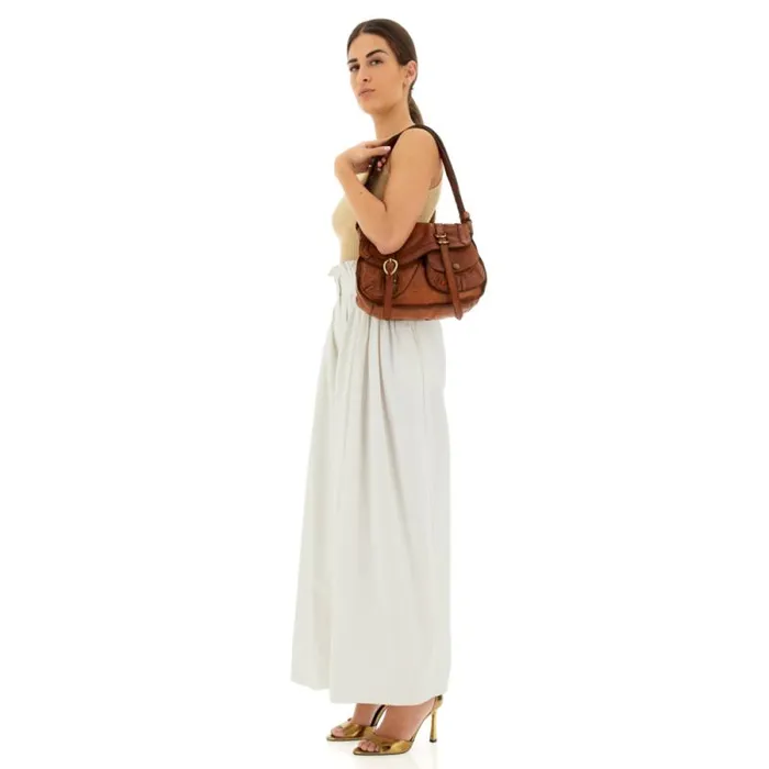 ShoulderHobo Bag Women Campomaggi Arya Cognac ShoulderHobo Bag Women Campomaggi Arya Cognac