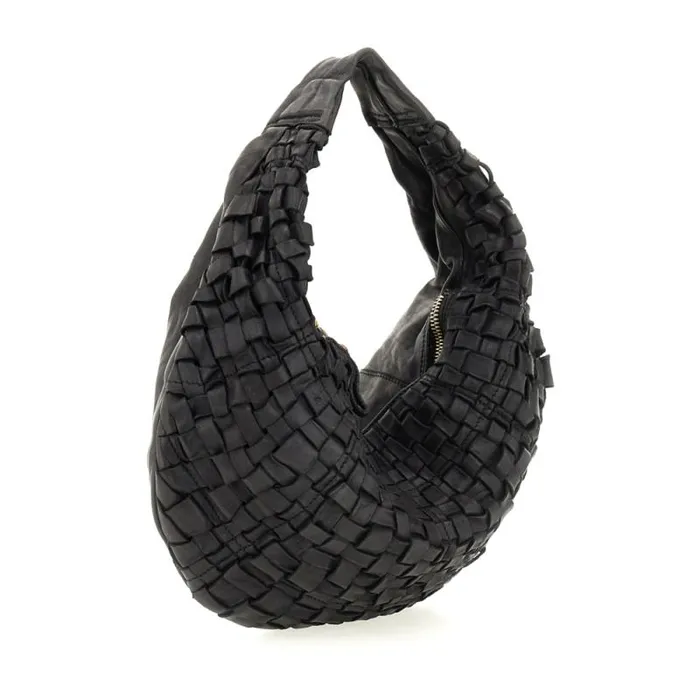 ShoulderHobo Bag Women Campomaggi Edera Black ShoulderHobo Bag Women Campomaggi Edera Black