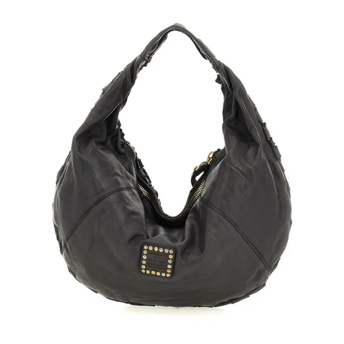 ShoulderHobo Bag Women Campomaggi Edera Black ShoulderHobo Bag Women Campomaggi Edera Black