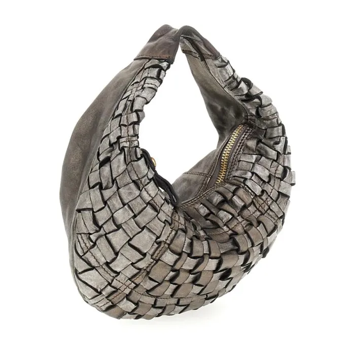 ShoulderHobo Bag Women Campomaggi Edera Lux Grey