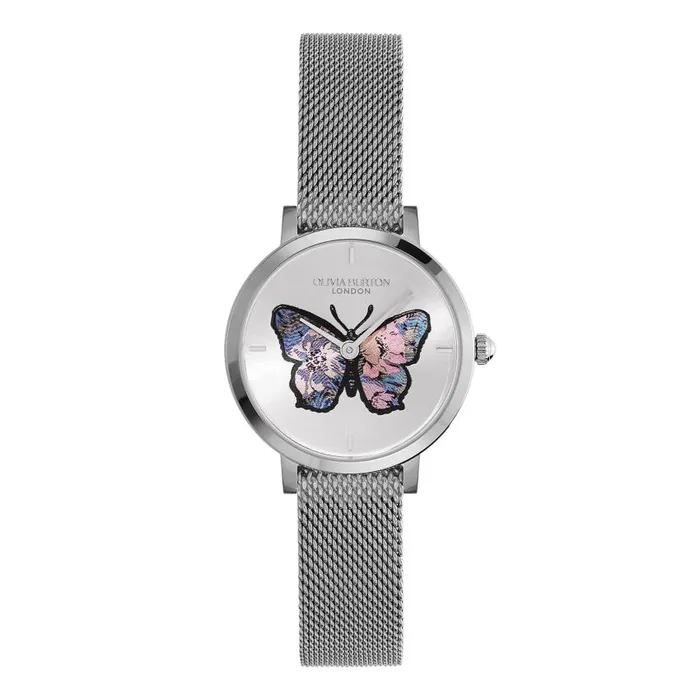 Signature Watches Women Olivia Burton 28mm Butterfly Ultra Slim Silver Mesh Watch Signature Watches Women Olivia Burton 28mm Butterfly Ultra Slim Silver Mesh Watch