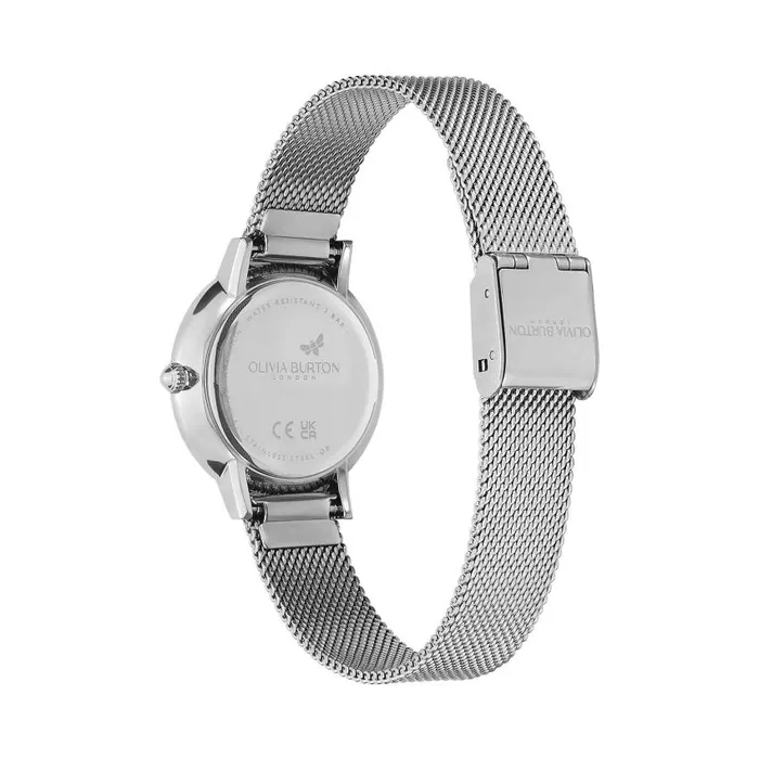 Signature Watches Women Olivia Burton 28mm Butterfly Ultra Slim Silver Mesh Watch