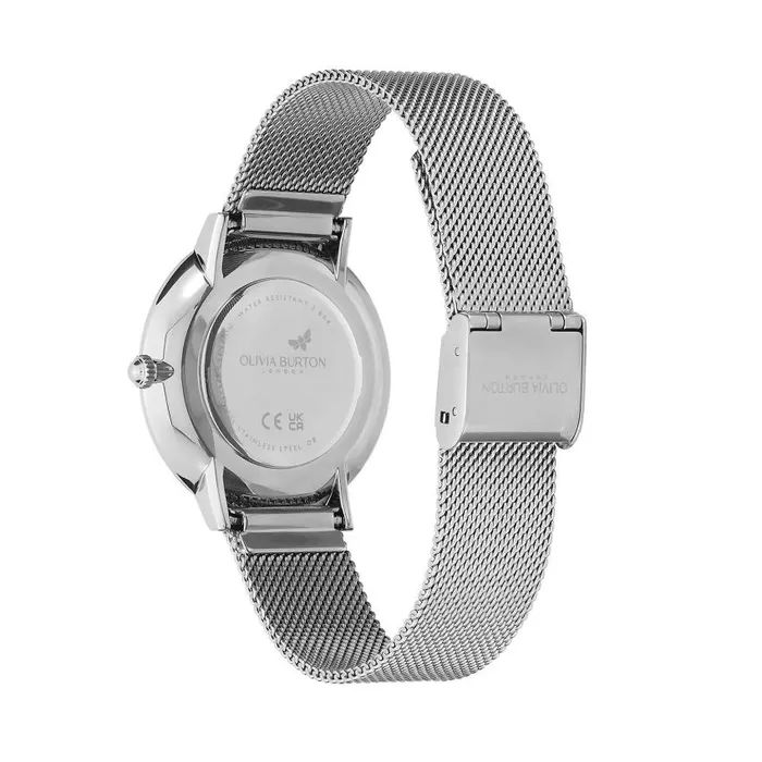 Signature Watches Women Olivia Burton 35mm Butterfly Ultra Slim Silver Mesh Watch