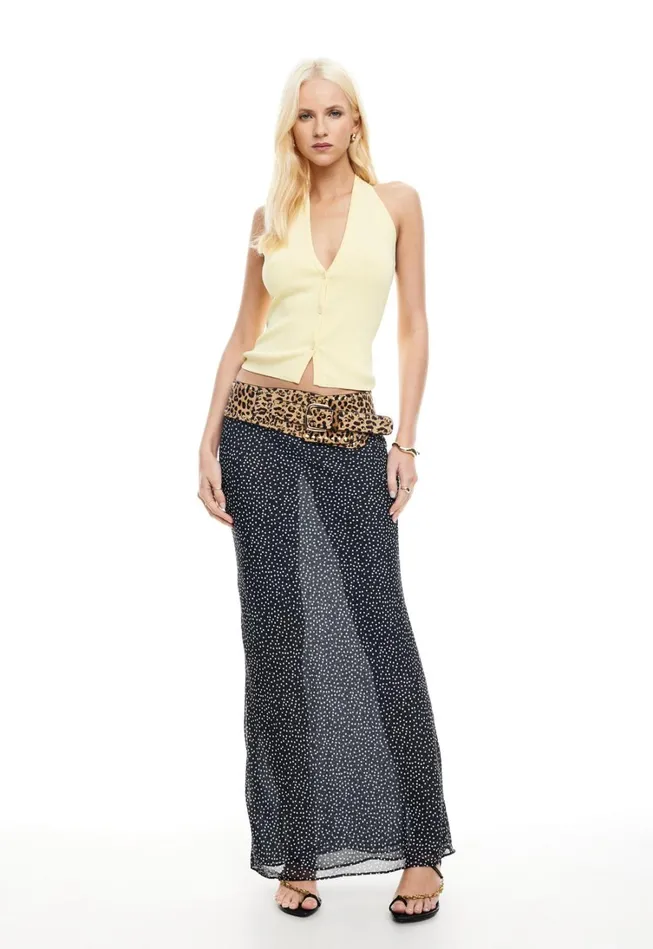 Skirts Women Lioness Fashion ENDLESS MAXI SKIRT Onyx Polka