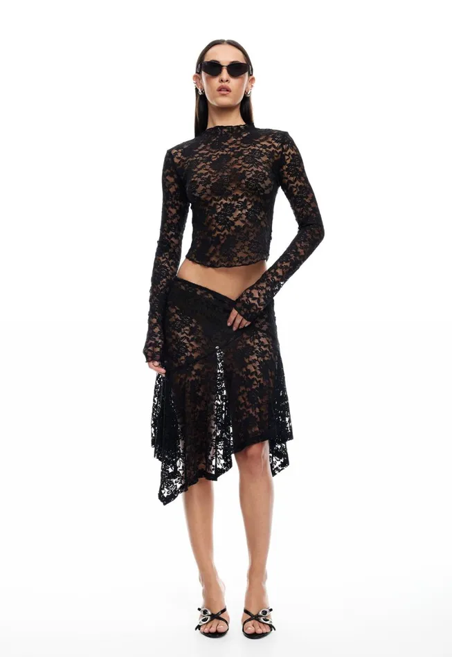 Skirts Women Lioness Fashion HAMPTONS MIDI SKIRT Onyx