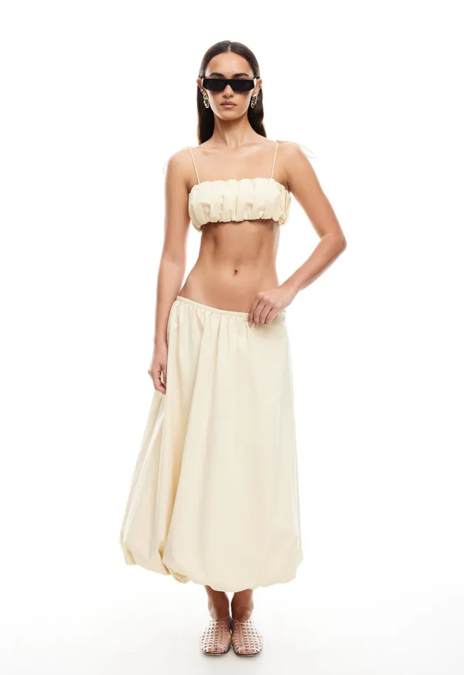 Skirts Women Lioness Fashion INTUITION BUBBLE MIDI SKIRT Cornsilk