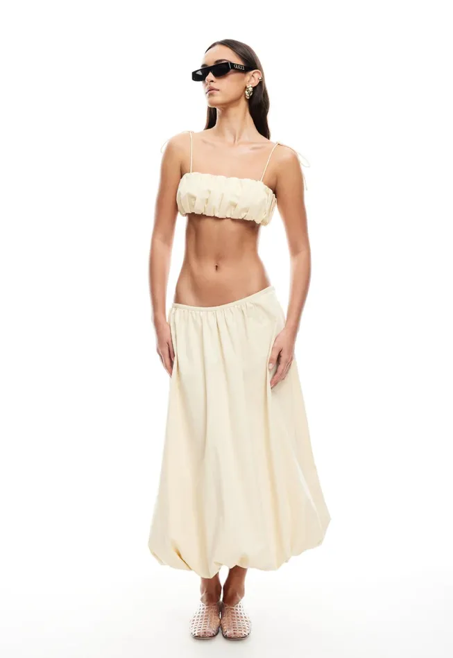 Skirts Women Lioness Fashion INTUITION BUBBLE MIDI SKIRT Cornsilk Skirts Women Lioness Fashion INTUITION BUBBLE MIDI SKIRT Cornsilk