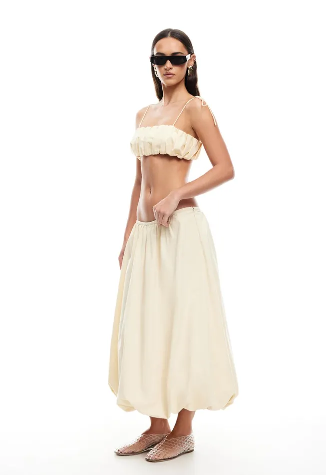 Skirts Women Lioness Fashion INTUITION BUBBLE MIDI SKIRT Cornsilk Skirts Women Lioness Fashion INTUITION BUBBLE MIDI SKIRT Cornsilk