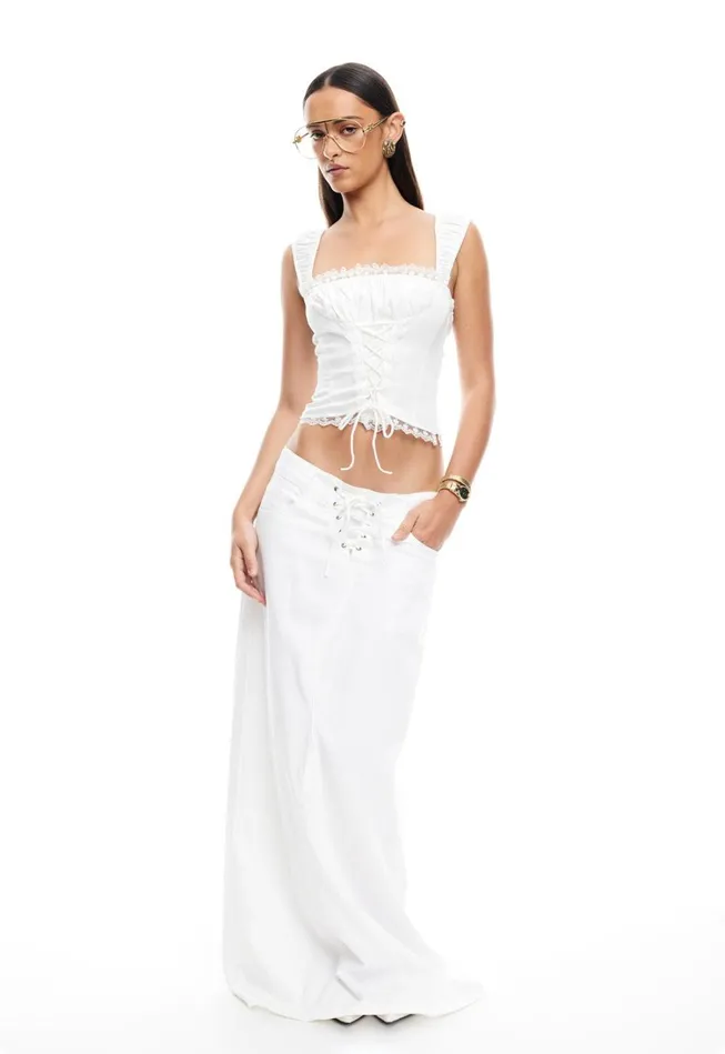 Skirts Women Lioness Fashion PALMER MAXI SKIRT Porcelain Skirts Women Lioness Fashion PALMER MAXI SKIRT Porcelain