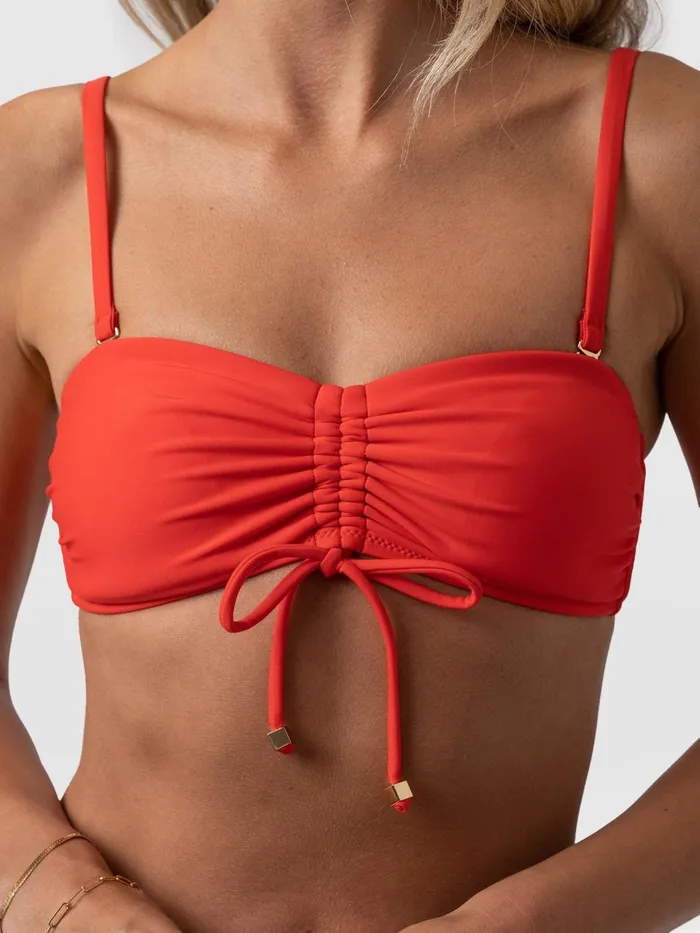 Skye Bandeau Bikini Top 8211 Red Red Women Saint And Sofia Swimwear
