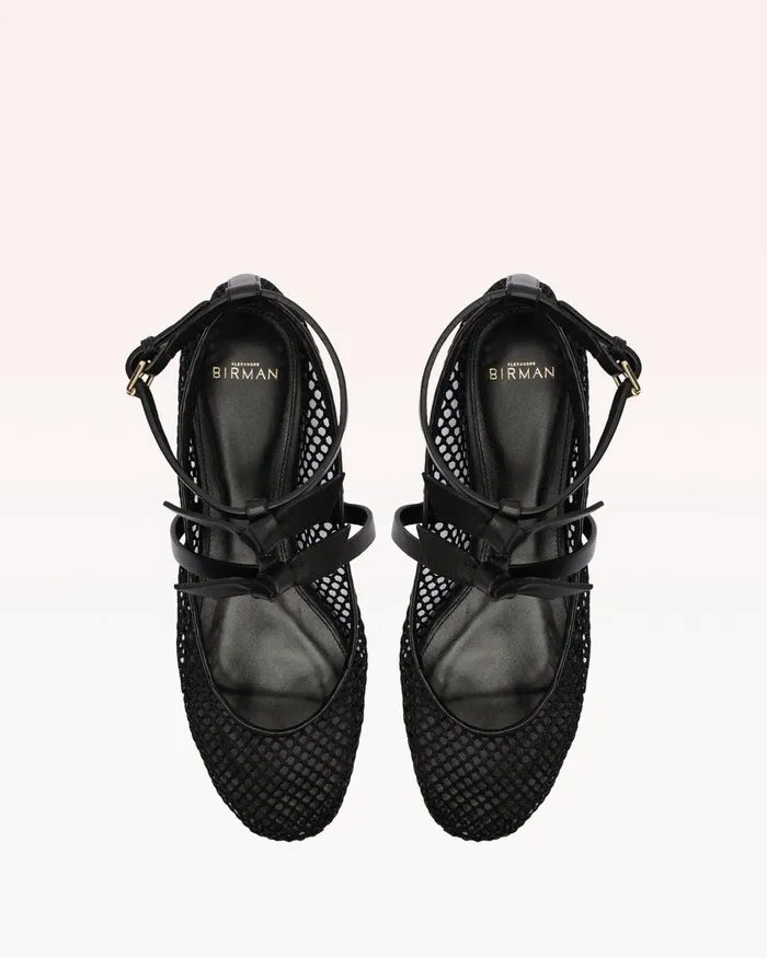 Slim Clarita Ballet Mesh Black Black Women Alexandre Birman Flats