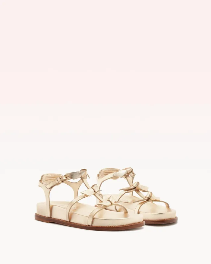 Slim Lolita Sport Sandal Golden 8211 Gold Flat Sandals 8211 Luxury Comfortable Sandals Golden Women Alexandre Birman Flats