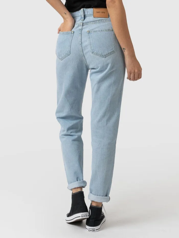 Slim Mom Jeans 8211 Pale Blue Pale Blue Women Saint And Sofia Denim and Jeans