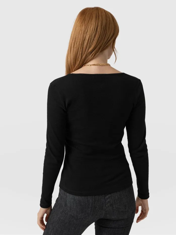 Sloane Ribbed Top 8211 Black Black Women Saint And Sofia Casual Tops