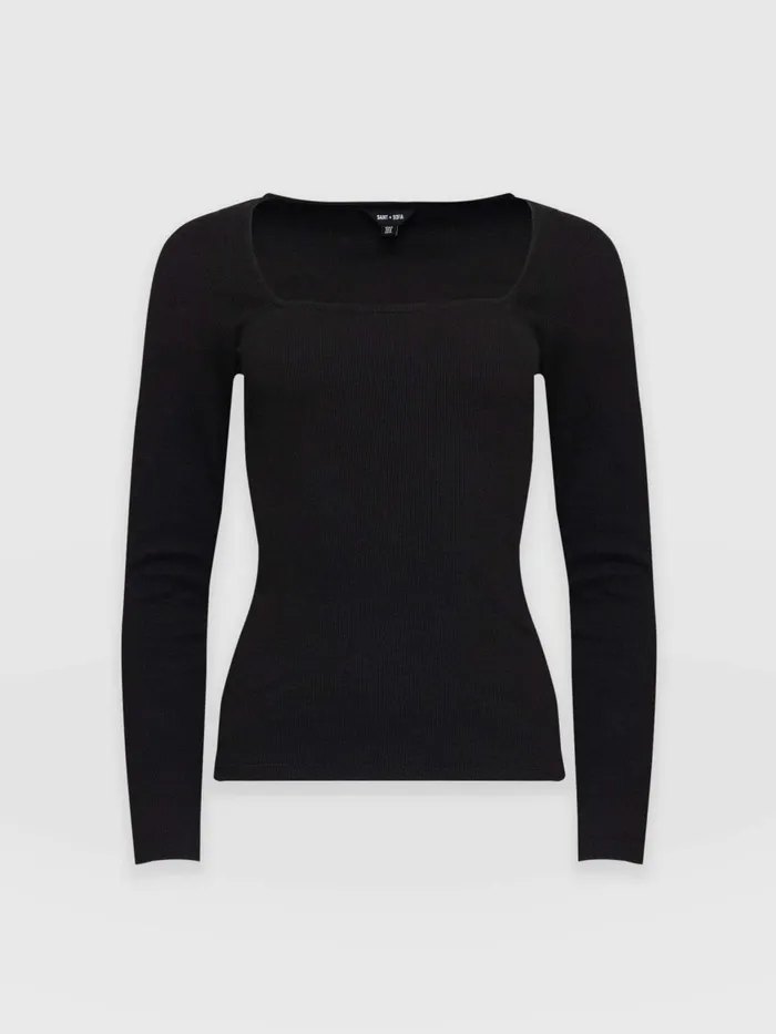 Sloane Ribbed Top 8211 Black Black Women Saint And Sofia Casual Tops