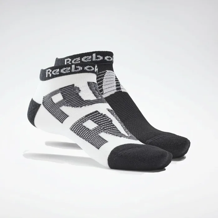 Socks Womens Reebok Run Club Socks 2 Pairs White Black