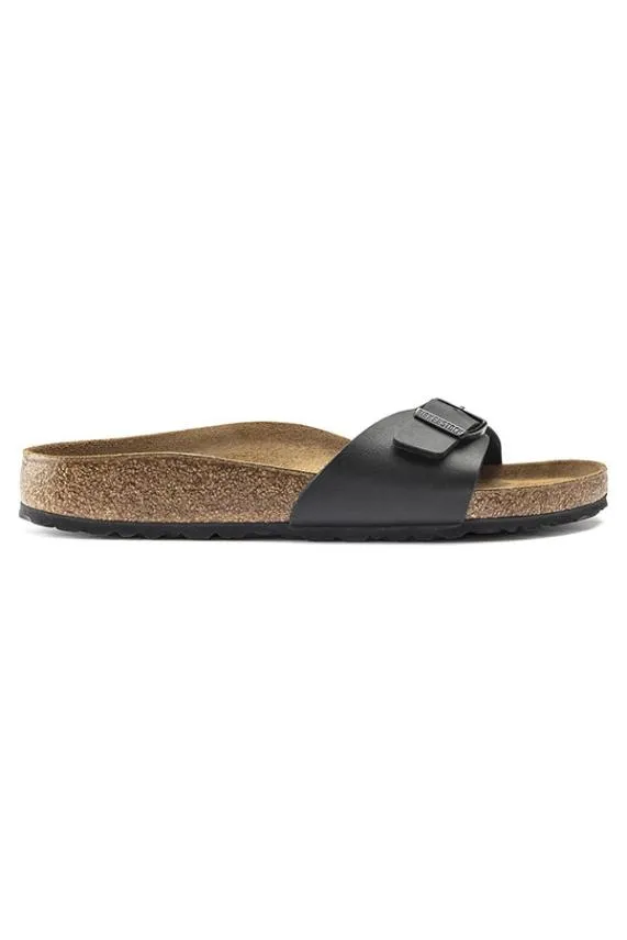 Sosandar Birkenstock Madrid Black Small Buckle Sandals Black Women Sandals and Flip Flops
