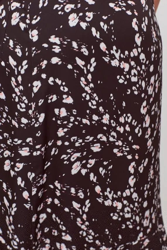 Sosandar Black Abstract Floral Print Wrap Skirt Black Women Skirts