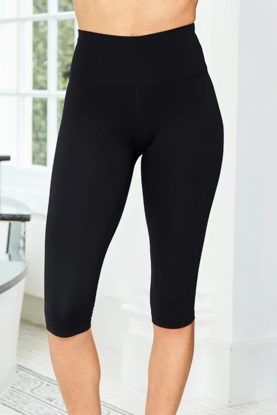 Sosandar Black High Waisted Body Sculpting 34 Length Activewear Leggings Black Women Activewear