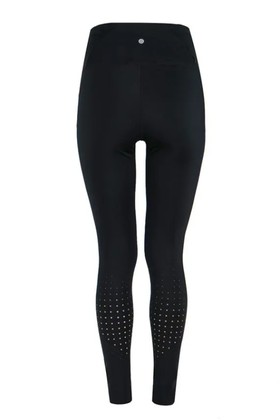 Sosandar Black Lasercut High Waisted Body Sculpting Activewear Leggings Black Women Activewear
