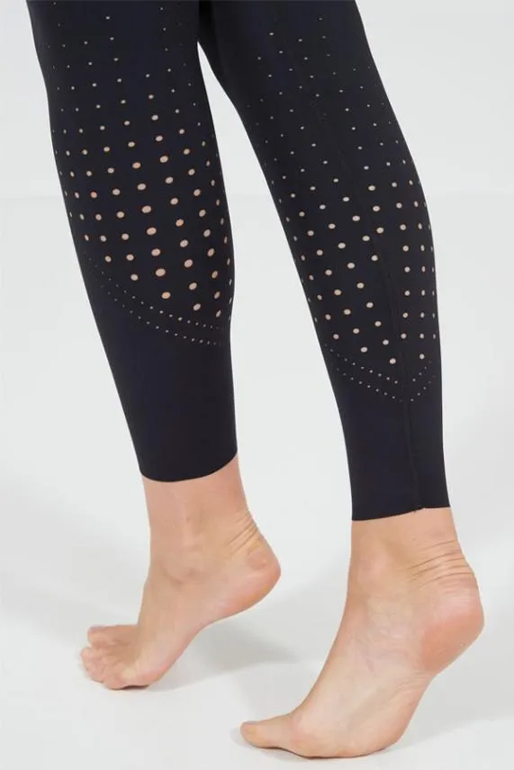Sosandar Black Lasercut High Waisted Body Sculpting Activewear Leggings Black Women Activewear
