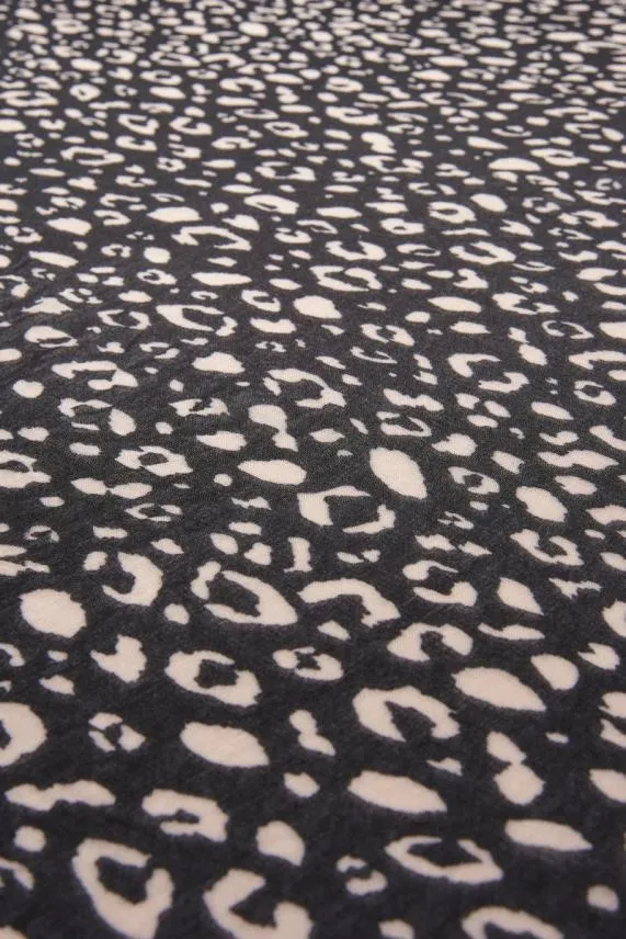 Sosandar Black Leopard Print Scarf Black Women Hats Scarves and Gloves