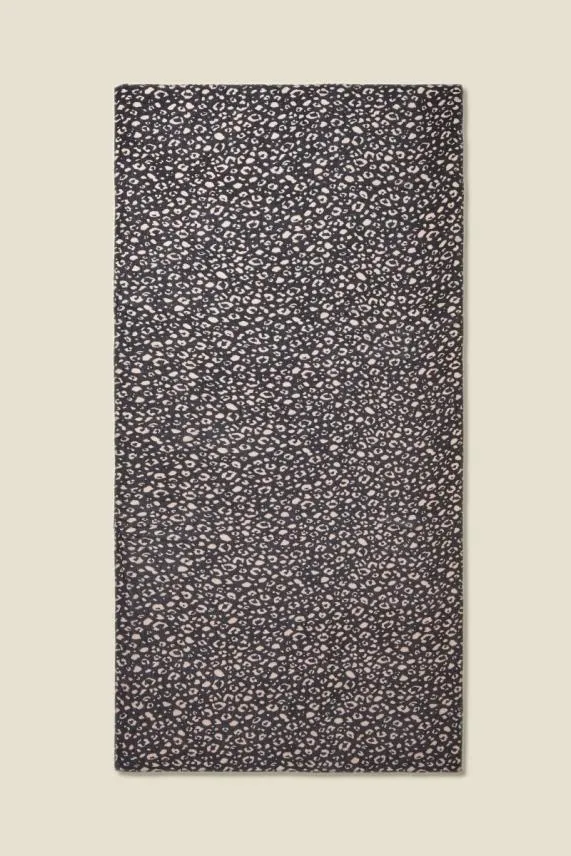 Sosandar Black Leopard Print Scarf Black Women Hats Scarves and Gloves