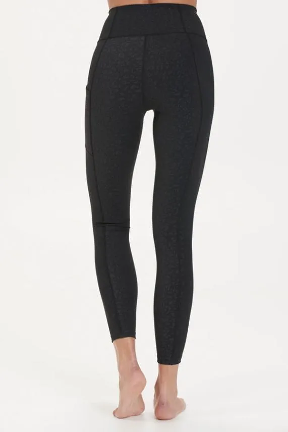 Sosandar Black Leopard Print Sculpting Activewear Leggings With Side Pocket Black Women Activewear