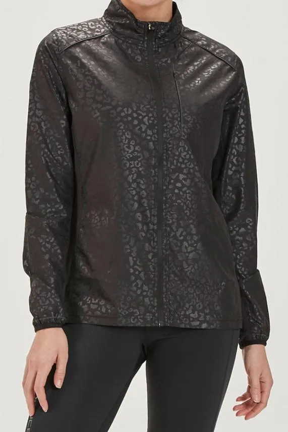 Sosandar Black Leopard Print Side Panel Activewear Jacket Black Women Activewear