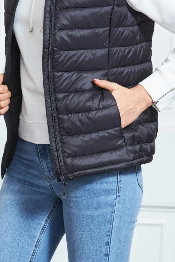 Sosandar Black Padded Gilet With Pockets Black Women Activewear