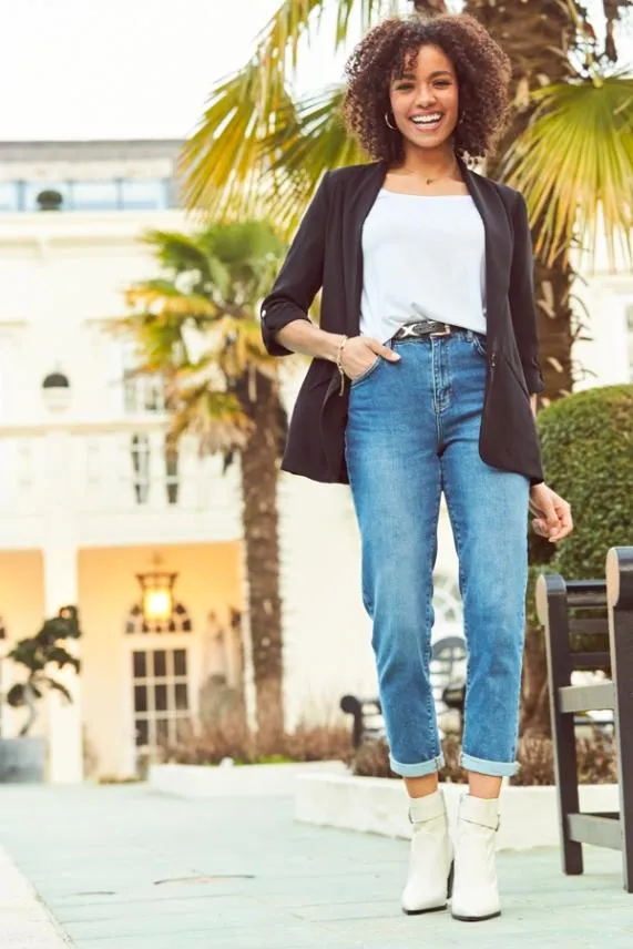 Sosandar Black Relaxed Fit Blazer Black Women Jackets and Coats