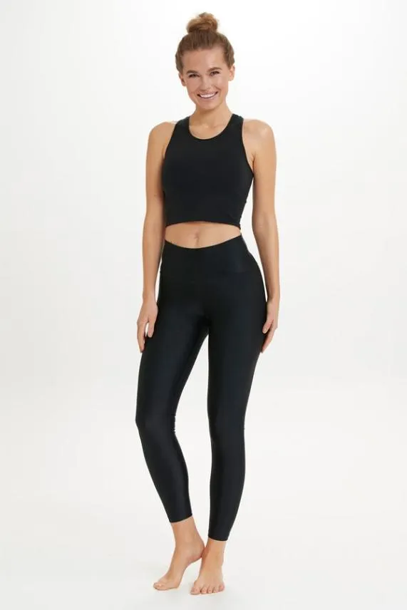 Sosandar Black Super Sleek High Shine Activewear Leggings Black Women Activewear