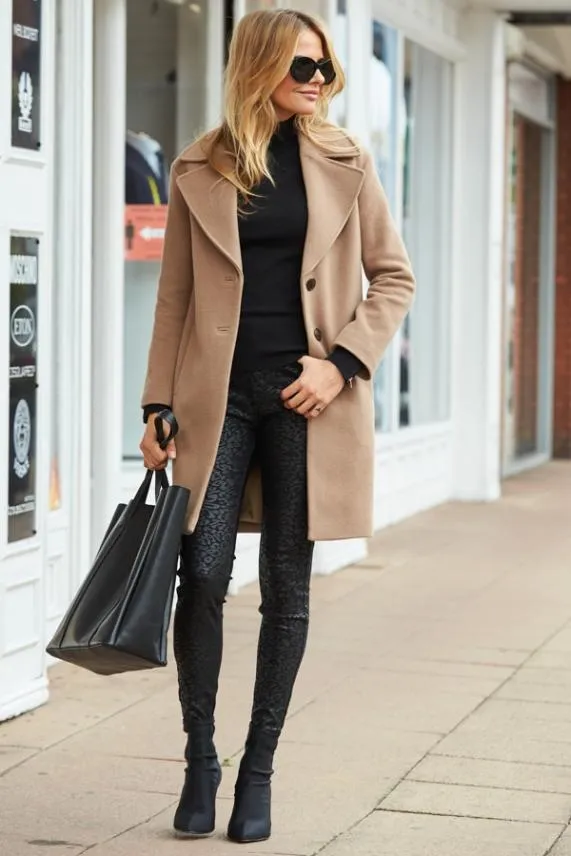 Sosandar Black Textured Leopard Print Coated Skinny Jeans Black Women Jeans and Jeggings