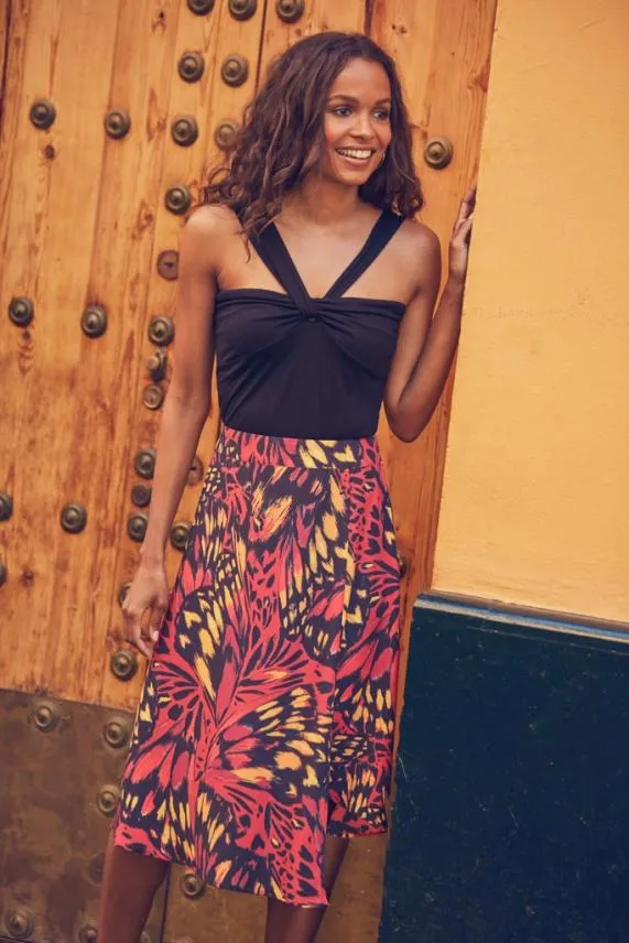 Sosandar Black Twist Detail Strap Top Black Women Tops