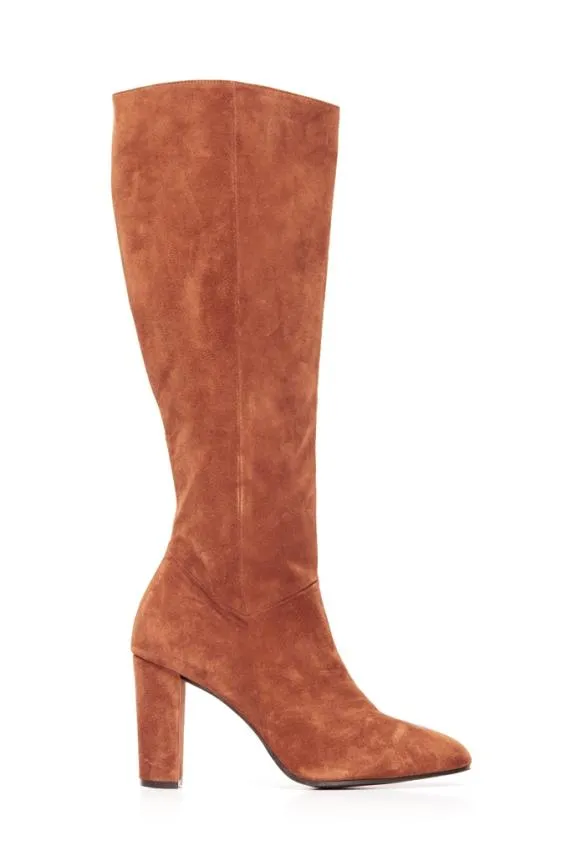 Sosandar Blake Tan Suede Zip Knee High Boot Blake Tan Women Boots