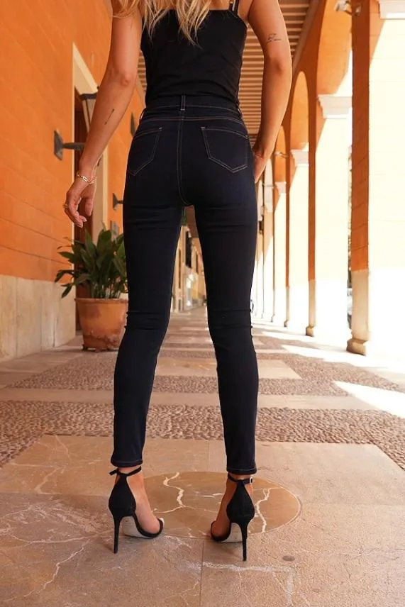 Sosandar Blue Black Perfect Skinny Jeans Black Women Jeans and Jeggings