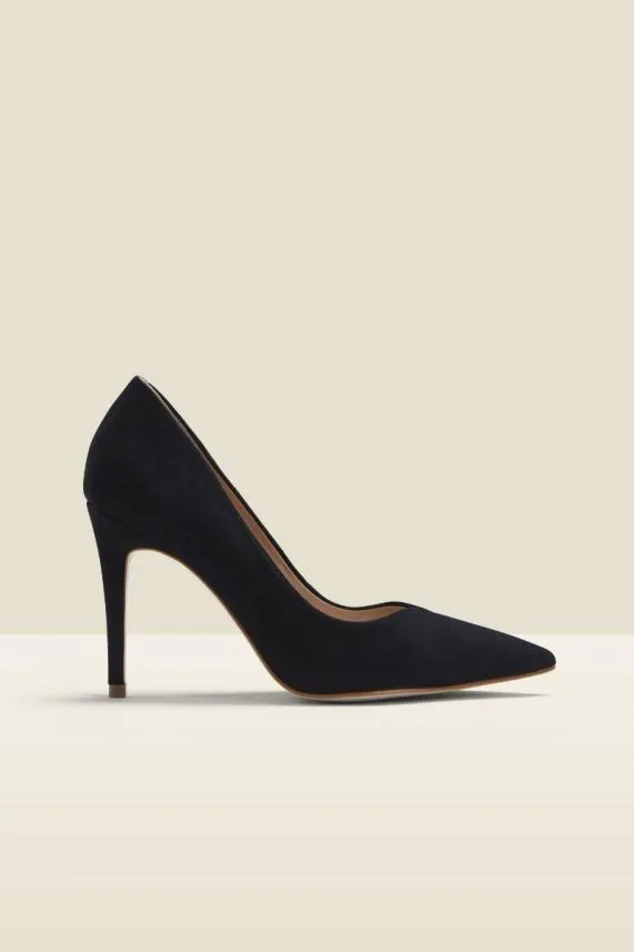 Sosandar Celine Black Suede Sweetheart High Court Shoes Black Women Heels