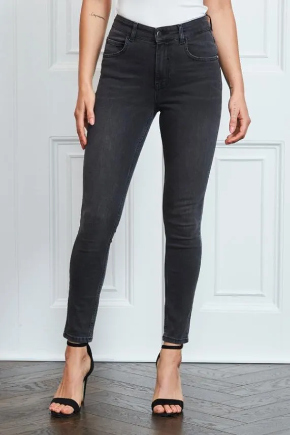 Sosandar Charcoal Grey Perfect Skinny Jeans Charcoal Grey Women Jeans and Jeggings