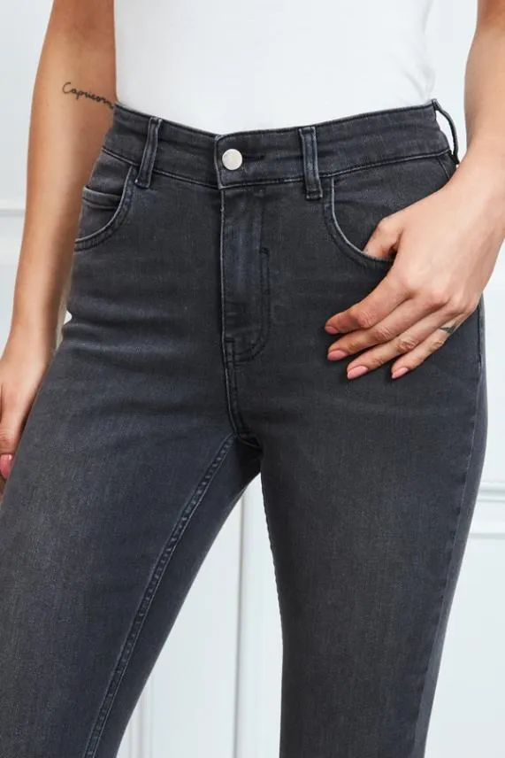 Sosandar Charcoal Grey Perfect Skinny Jeans Charcoal Grey Women Jeans and Jeggings
