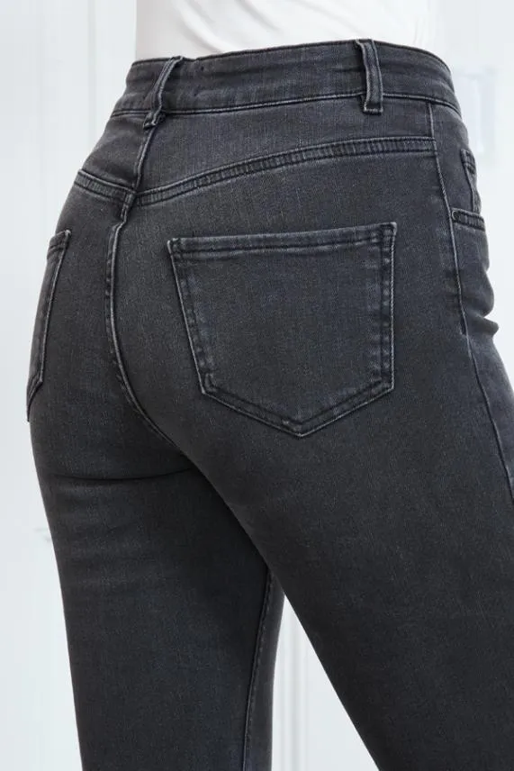 Sosandar Charcoal Grey Perfect Skinny Jeans Charcoal Grey Women Jeans and Jeggings