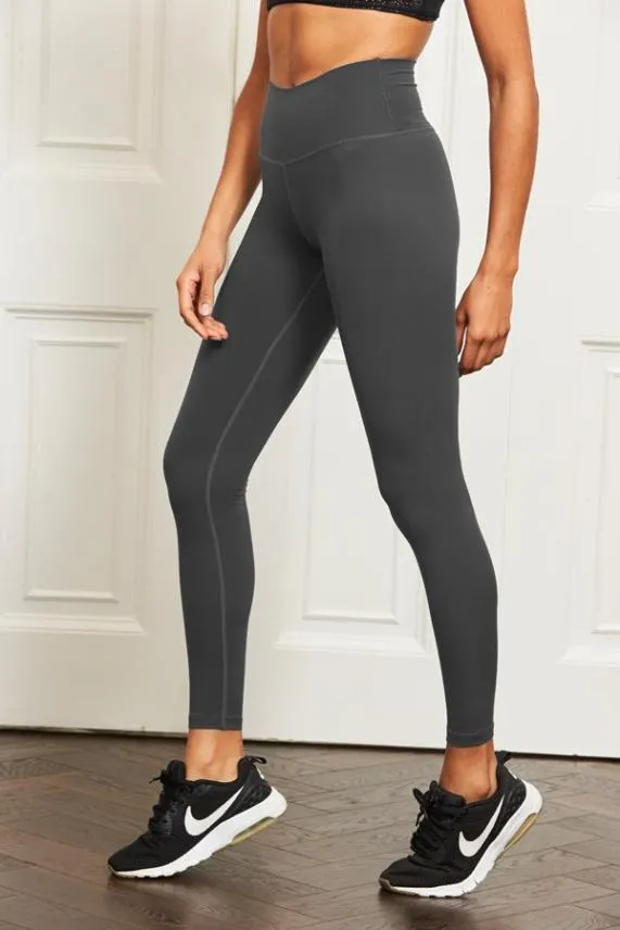 Sosandar Chic Grey Black High Waisted Perfect Body Sculpting Activewear Leggings Chic Grey Women Activewear