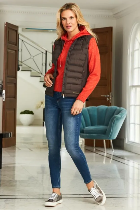 Sosandar Chocolate Brown Ultimate Hybrid Padded Gilet Chocolate Brown Women Activewear