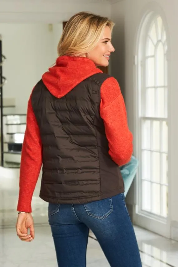 Sosandar Chocolate Brown Ultimate Hybrid Padded Gilet Chocolate Brown Women Activewear
