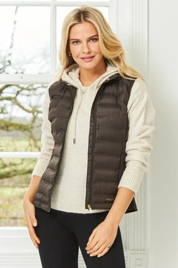Sosandar Chocolate Brown Ultimate Hybrid Padded Gilet Chocolate Brown Women Activewear