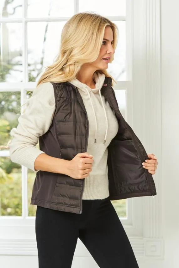 Sosandar Chocolate Brown Ultimate Hybrid Padded Gilet Chocolate Brown Women Activewear