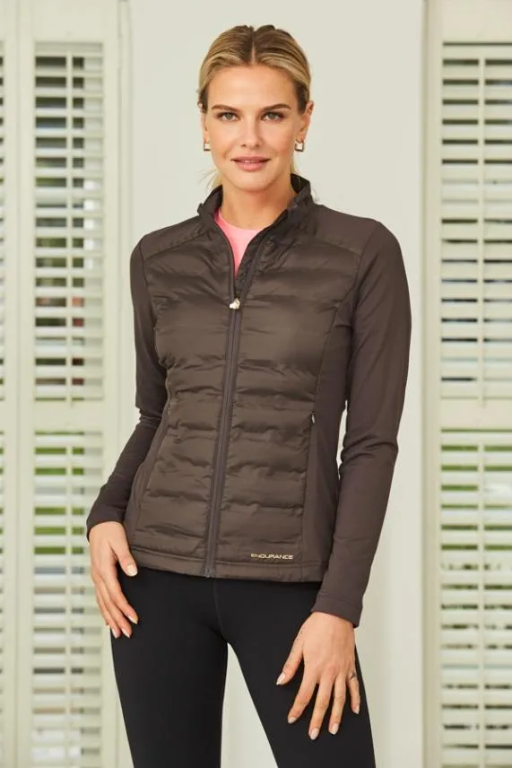 Sosandar Chocolate Brown Ultimate Hybrid Padded Jacket Chocolate Brown Women Activewear