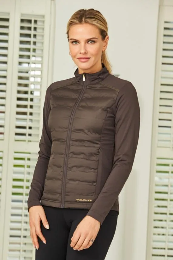 Sosandar Chocolate Brown Ultimate Hybrid Padded Jacket Chocolate Brown Women Activewear